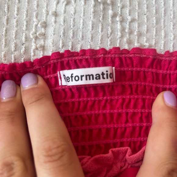 Reformation Cari Linen top in corvette - pink linen tank top - Picture 5 of 6